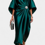 Ubelia Vestido Largo Satén Brillo Luxe Colección Exclusiva