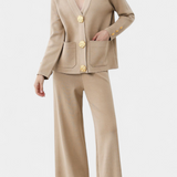 Aireen Conjunto de Punto Cárdigan y Pantalón Ancho Edición