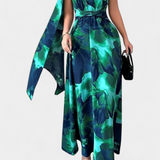 Kelbie Exclusiva Vestido Largo Asimétrico Colección Otoño