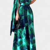 Kelbie Exclusiva Vestido Largo Asimétrico Colección Otoño