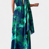 Kelbie Exclusiva Vestido Largo Asimétrico Colección Otoño