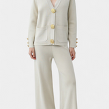 Aireen Conjunto de Punto Cárdigan y Pantalón Ancho Edición