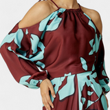Monte Vestido Largo Estampado Abstracto Colección Exclusiva