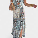 Edurne Vestido Largo Estampado Floral Patchwork Exclusivo