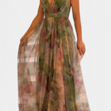 Ingrid Vestido Maxi Floral Con Escote En V Exclusivo