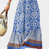 Isabel Falda Maxi Estampada Con Volante Verano Exclusiva