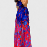 Andy Vestido Maxi Sin Mangas Capas Volantes Exclusivo
