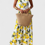 Huda Vestido Maxi Estampado Limón Colección Limitada