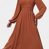 Faela Vestido Midi Oficina Lunares Suizos Exclusiva