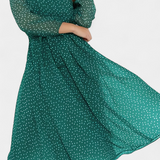 Cymene Vestido Midi Lunares Mangas Abullonadas Privada