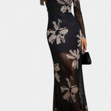 Aldona Vestido De Tobillo Malla Estampado Floral Exclusiva