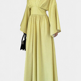 Anelia Vestido Maxi Geométrico Tejido Premium Exclusivo