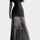 Cornella Vestido Maxi Strapless Fruncidos Satinado Limitado