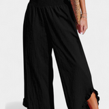 Martina Pantalón Palazzo Talle Alto Lino Exclusivo Volantes