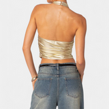Anna Top Halter Metálico Karter Colección Exclusiva