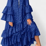 Eliselle Vestido Maxi Asimétrico Exclusivo Plisados