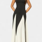 Catalina Vestido Maxi Bicolor De Tirantes Finos Exclusiva