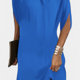 Haruna Vestido Midi Atemporal Monocromo Redondo Élite