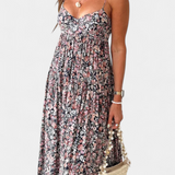 Reyna Vestido Maxi Floral Espalda Abierta Exclusiva
