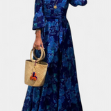 Davina Vestido Largo Off Hombro Estampado Floral Exclusiva