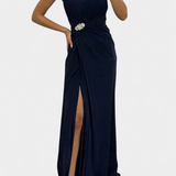 Shiloh Vestido Maxi Plisado Seda Exclusivo Abertura