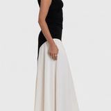 Mallory Vestido Midi Bicolor De Corte Recto Exclusivo