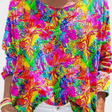 Omari Blusa Holgada Estampado Bohemio Retro Exclusiva