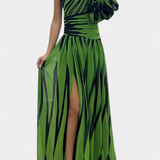 Bethania Vestido Maxi Rayas Un Solo Hombro Colección Elite