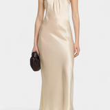 Elvera Vestido Midi Halter Rosetas Colección Limitada