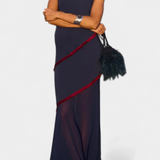 Orfila Vestido Midi Bodycon Con Gasa Y Flecos Exclusiva