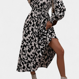 Nerin Vestido A Line Leopardo Exclusivo Cintura Ajustable