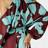 Monte Vestido Largo Estampado Abstracto Colección Exclusiva
