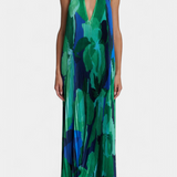 Giselle Vestido Largo Plisado Escote Halter Exclusivo