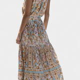 Teófila Vestido Largo Silky Estampado Tesoros Del Océano