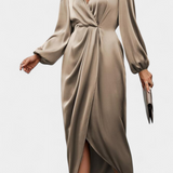 Giada Vestido Largo Seda Privada Escote V Abertura Lateral