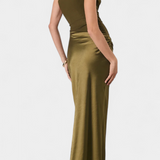 Ottavia Vestido De Fiesta Plisado Exclusivo Un Solo Hombro