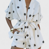 Avila Conjunto Kimono Lazo Shorts Lunares Colección