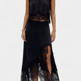 Coralena Conjunto Falda Midi Encaje Premium Exclusiva