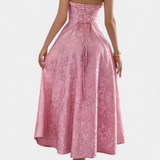 Gilda Vestido Midi Jacquard Exclusiva Cintura Alta
