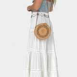 Dalia Falda Maxi Boho Con Encaje Abertura Frontal Exclusiva