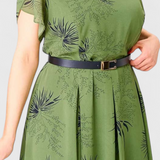 Lupita Vestido Midi De Chiffon Verde Con Corte En A Edición