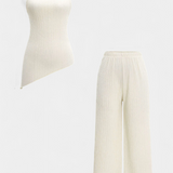 Pilarica Conjunto Plisado Brillo Halter Pantalón Exclusivo