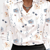 Dilnaz Blusa Satinada Con Escote En Cascada De Lujo