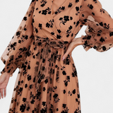 Iolanda Vestido Maxi de Encaje Floral Mangas Linterna Elite