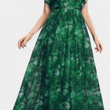 Mariana Vestido Largo Chifón Floral Aireado Exclusivo
