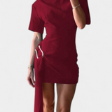Coraline Vestido Mini Con Cintura Drapeada Hebilla Dorada