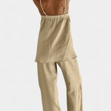 Lía Conjunto Verano Top Suelto Pantalón Fluido Exclusivo