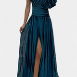 Bethania Vestido Maxi Rayas Un Solo Hombro Colección Elite