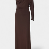 Maybelle Vestido Largo Plisado Un Solo Hombro Exclusivo