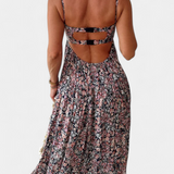 Reyna Vestido Maxi Floral Espalda Abierta Exclusiva
